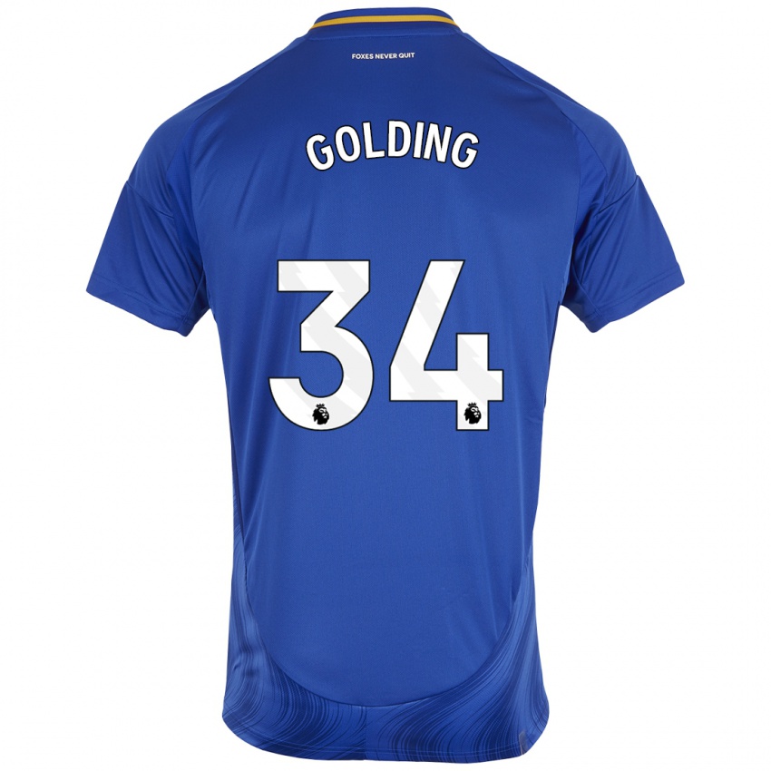 Férfi Michael Golding #34 Kék Fehér Hazai Jersey 2024/25 Mez Póló Ing