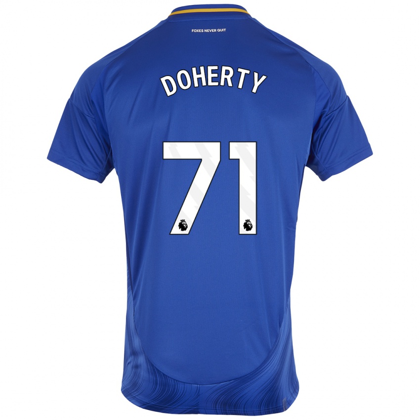 Férfi Arlo Doherty #71 Kék Fehér Hazai Jersey 2024/25 Mez Póló Ing