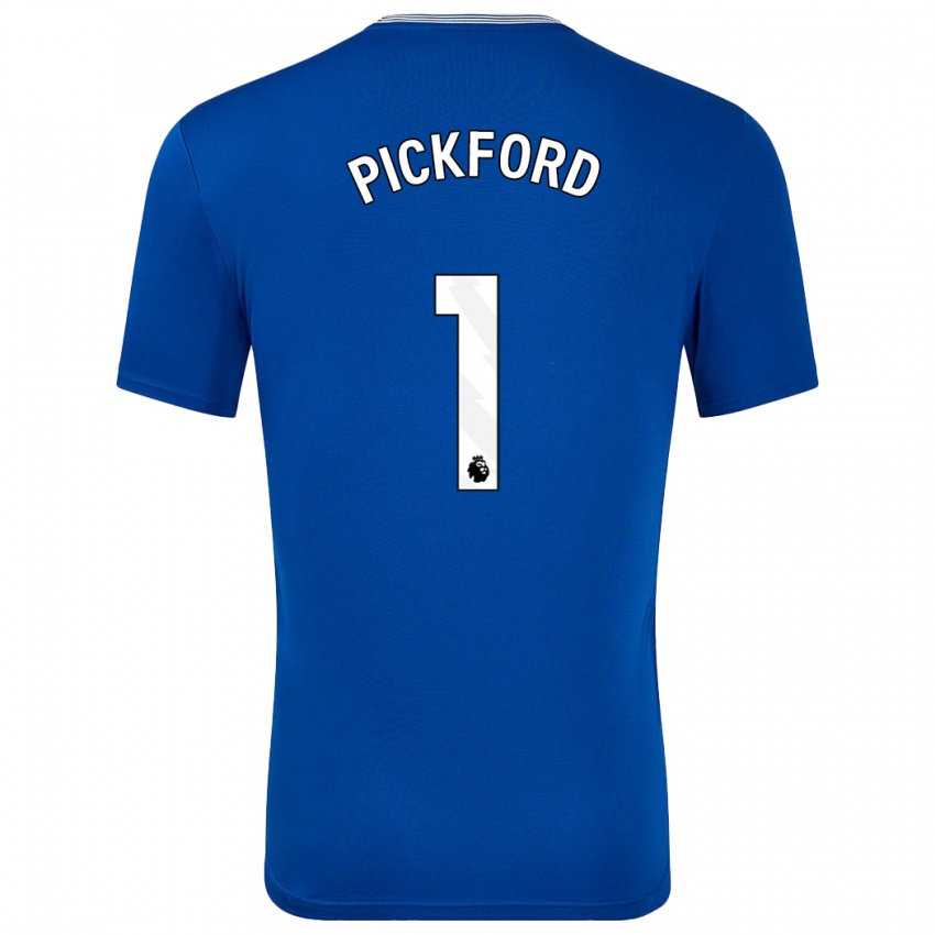 Férfi Pickford #1 Kék -Val Hazai Jersey 2024/25 Mez Póló Ing