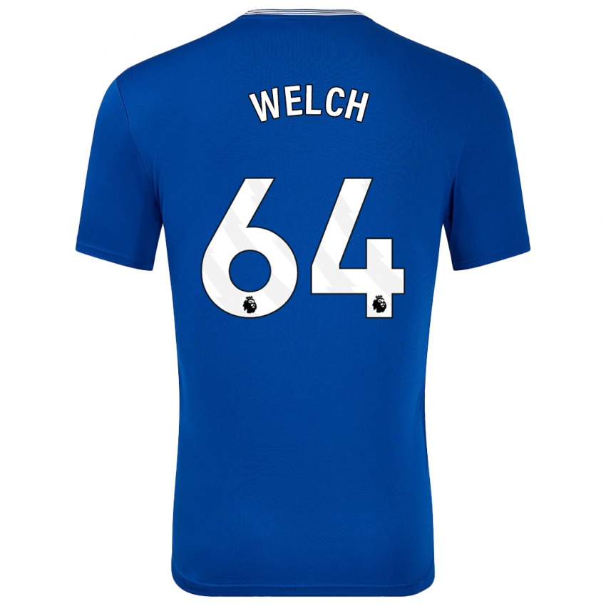 Férfi Reece Welch #64 Kék -Val Hazai Jersey 2024/25 Mez Póló Ing