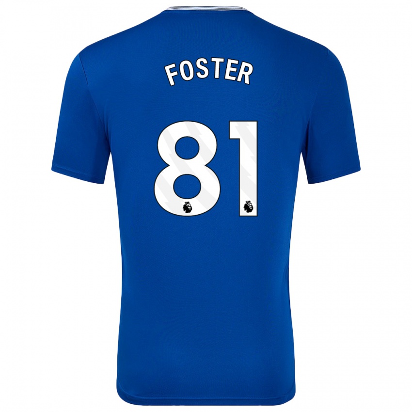 Férfi Harvey Foster #81 Kék -Val Hazai Jersey 2024/25 Mez Póló Ing