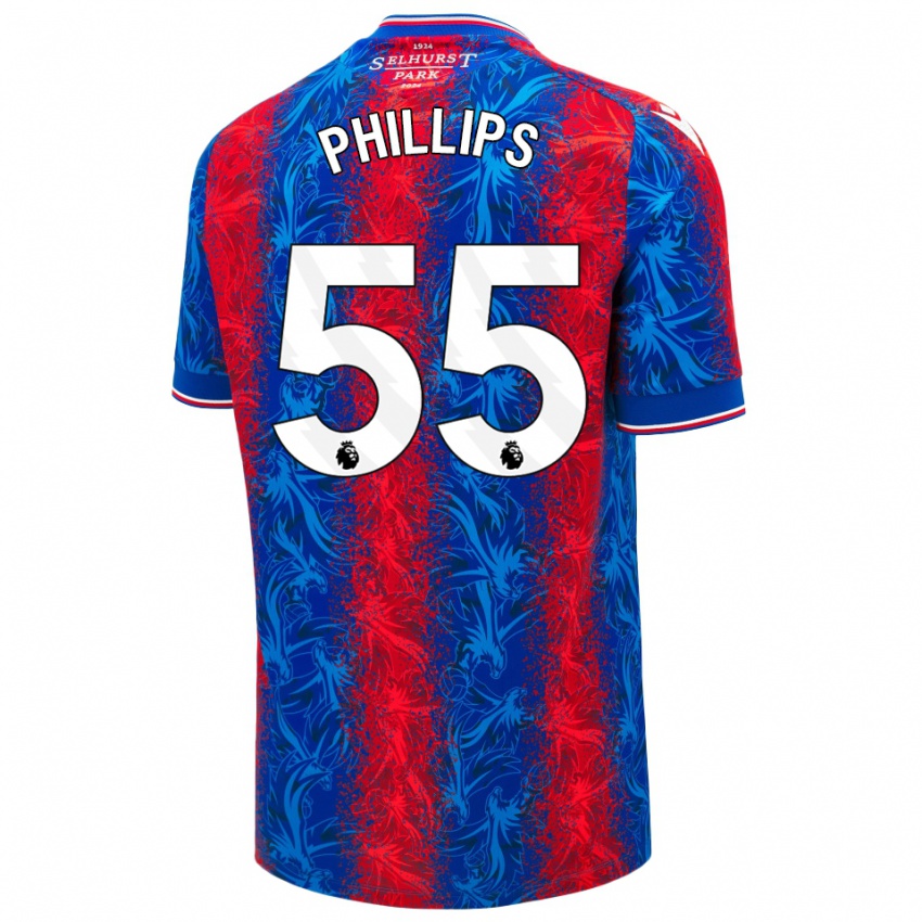 Férfi Killian Phillips #55 Piros Kék Csíkok Hazai Jersey 2024/25 Mez Póló Ing