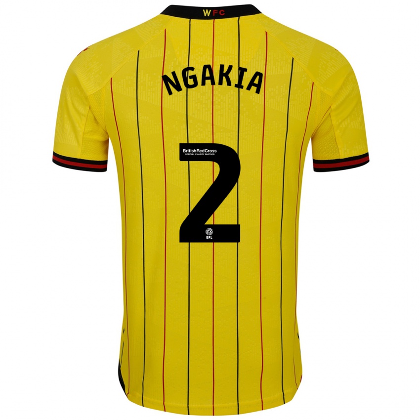 Férfi Jeremy Ngakia #2 Sárga Fekete Hazai Jersey 2024/25 Mez Póló Ing