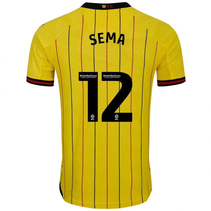 Férfi Ken Sema #12 Sárga Fekete Hazai Jersey 2024/25 Mez Póló Ing