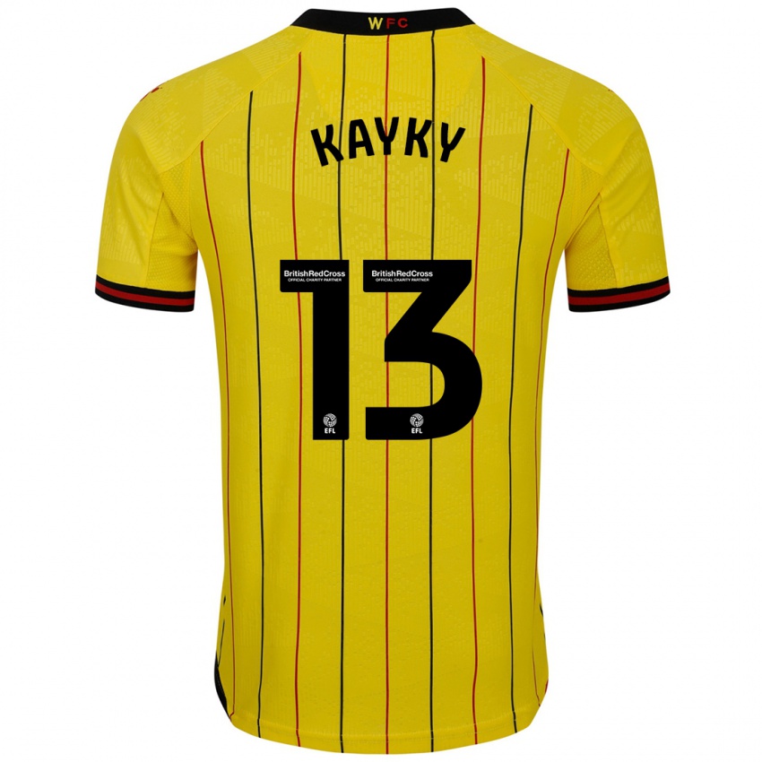 Férfi Kayky Almeida #13 Sárga Fekete Hazai Jersey 2024/25 Mez Póló Ing