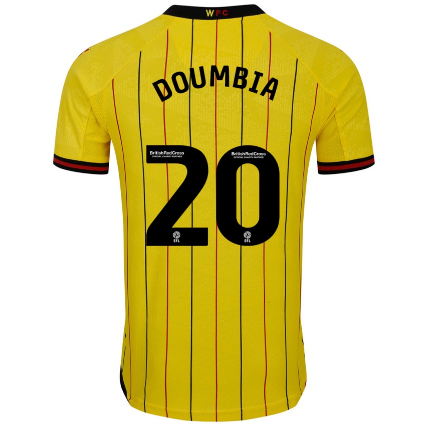 Férfi Mamadou Doumbia #20 Sárga Fekete Hazai Jersey 2024/25 Mez Póló Ing