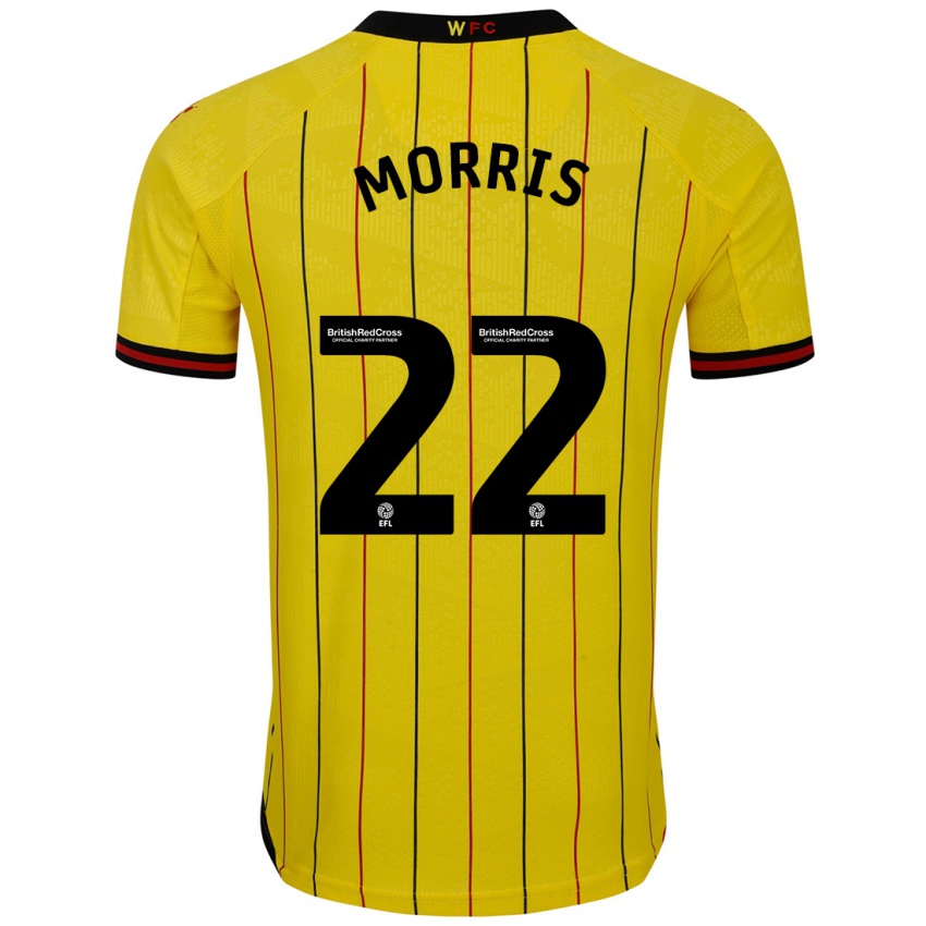 Férfi James Morris #22 Sárga Fekete Hazai Jersey 2024/25 Mez Póló Ing