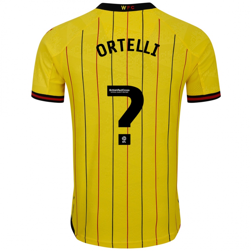 Férfi Gabriel Ortelli #0 Sárga Fekete Hazai Jersey 2024/25 Mez Póló Ing