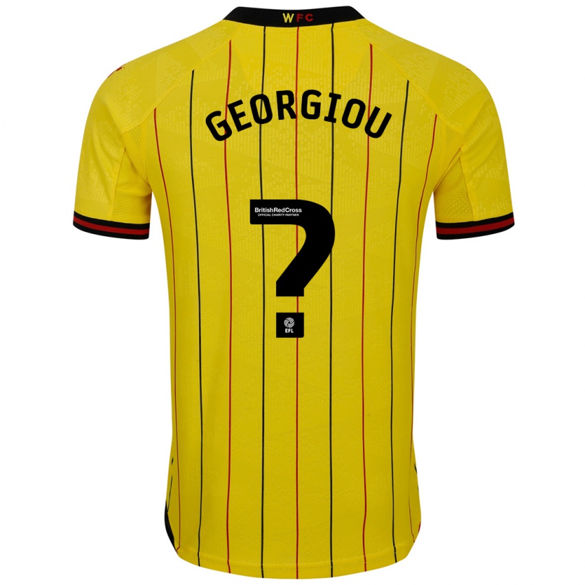 Férfi Thomas Georgiou #0 Sárga Fekete Hazai Jersey 2024/25 Mez Póló Ing