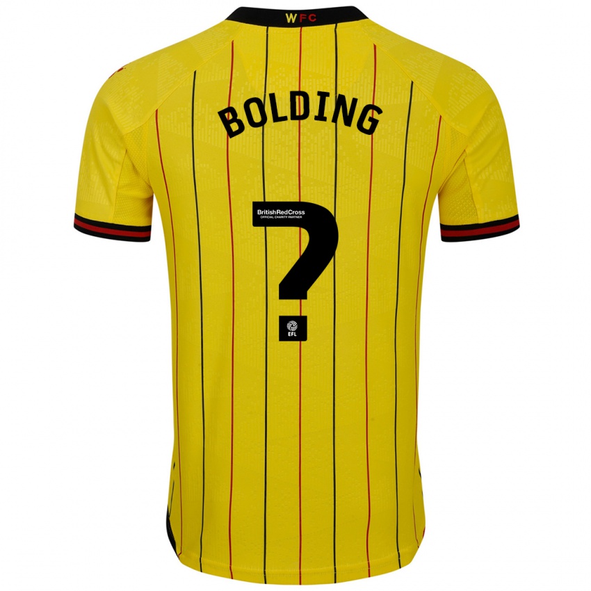 Férfi Charlie Bolding #0 Sárga Fekete Hazai Jersey 2024/25 Mez Póló Ing