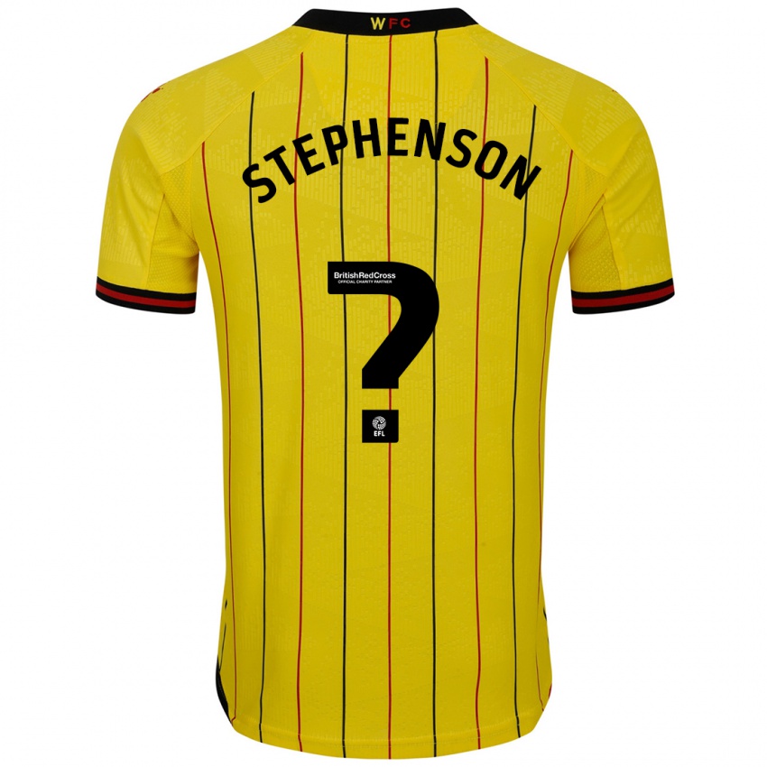 Férfi Ollie Stephenson #0 Sárga Fekete Hazai Jersey 2024/25 Mez Póló Ing