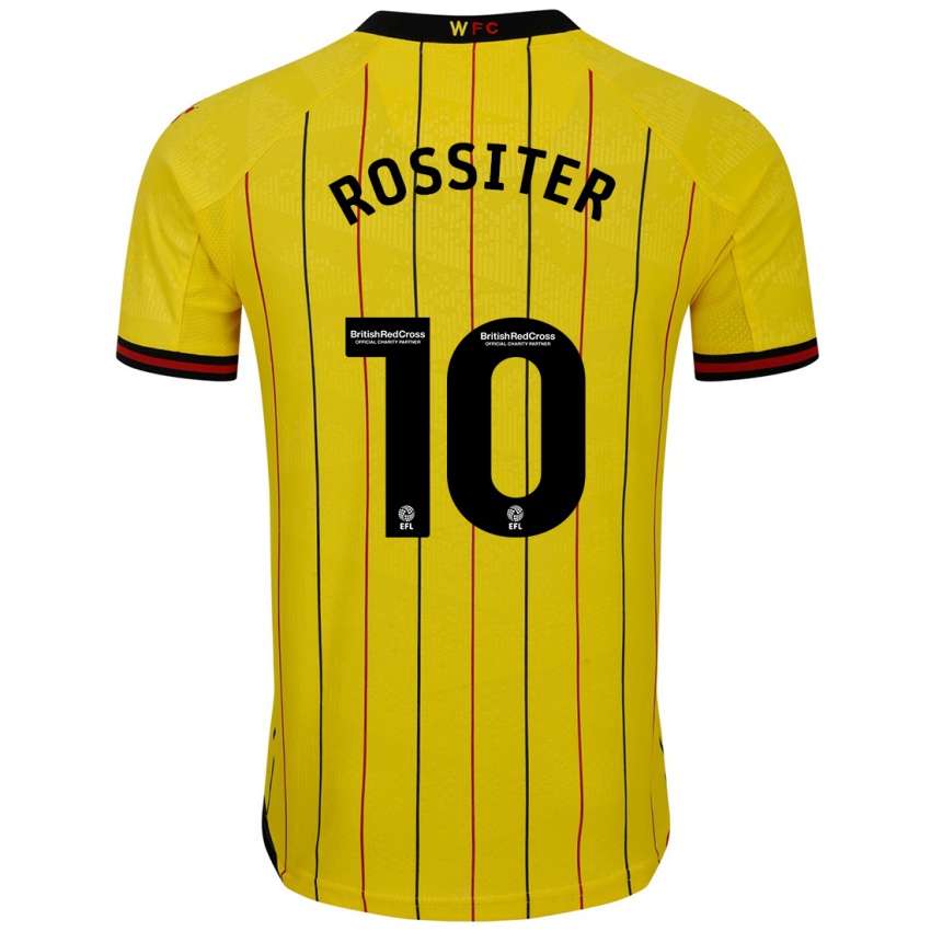 Férfi Annie Rossiter #10 Sárga Fekete Hazai Jersey 2024/25 Mez Póló Ing