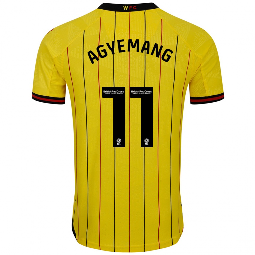 Férfi Michelle Agyemang #11 Sárga Fekete Hazai Jersey 2024/25 Mez Póló Ing