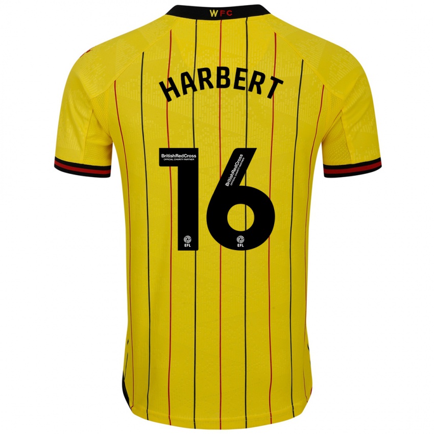 Férfi Laila Harbert #16 Sárga Fekete Hazai Jersey 2024/25 Mez Póló Ing