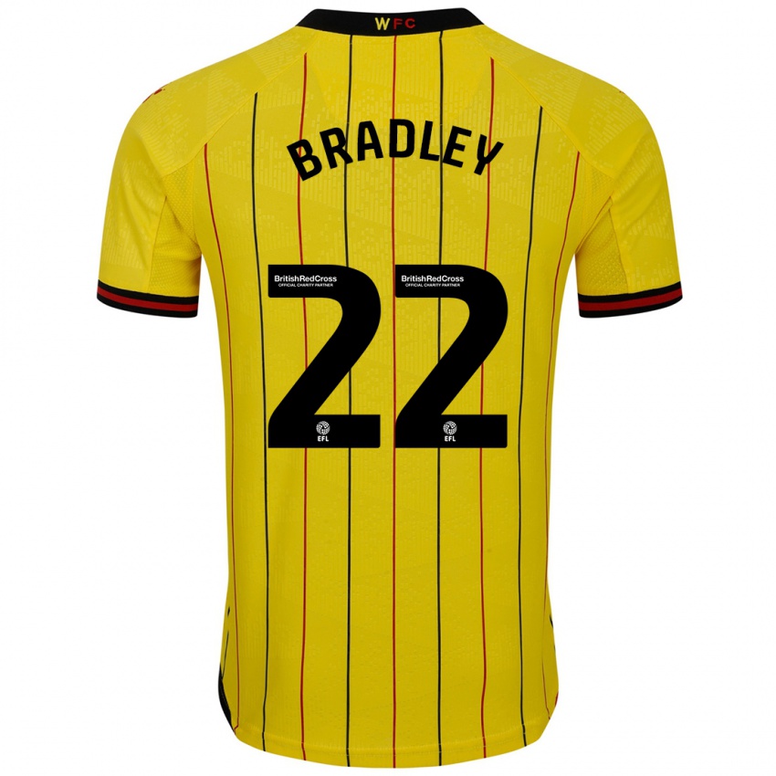 Férfi Jade Bradley #22 Sárga Fekete Hazai Jersey 2024/25 Mez Póló Ing