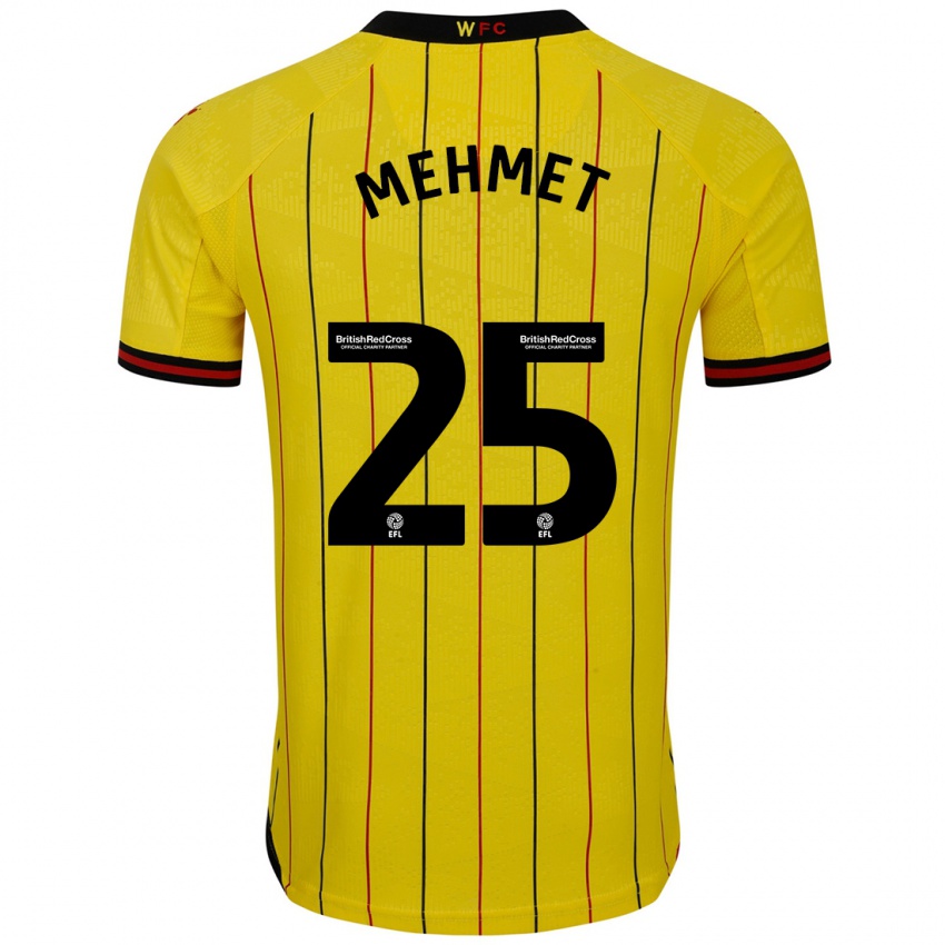 Férfi Melis Mehmet #25 Sárga Fekete Hazai Jersey 2024/25 Mez Póló Ing