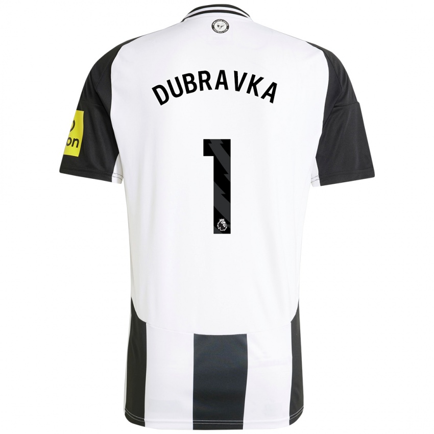 Férfi Martin Dubravka #1 Fehér Fekete Hazai Jersey 2024/25 Mez Póló Ing