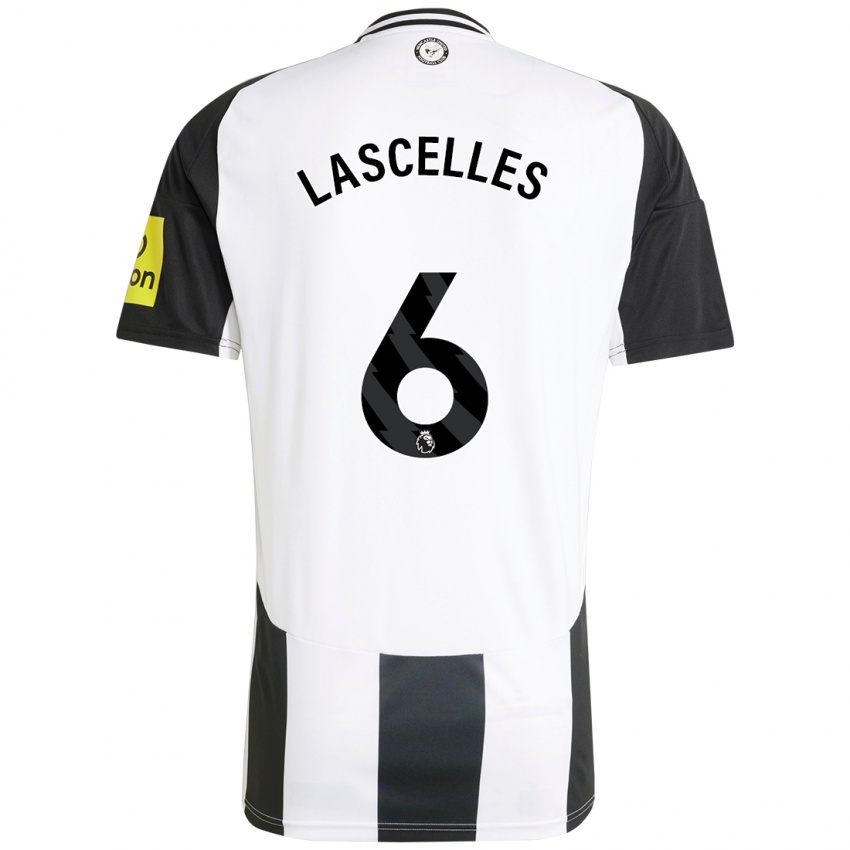 Férfi Jamaal Lascelles #6 Fehér Fekete Hazai Jersey 2024/25 Mez Póló Ing