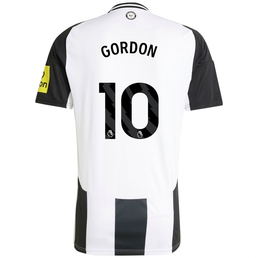 Férfi Anthony Gordon #10 Fehér Fekete Hazai Jersey 2024/25 Mez Póló Ing