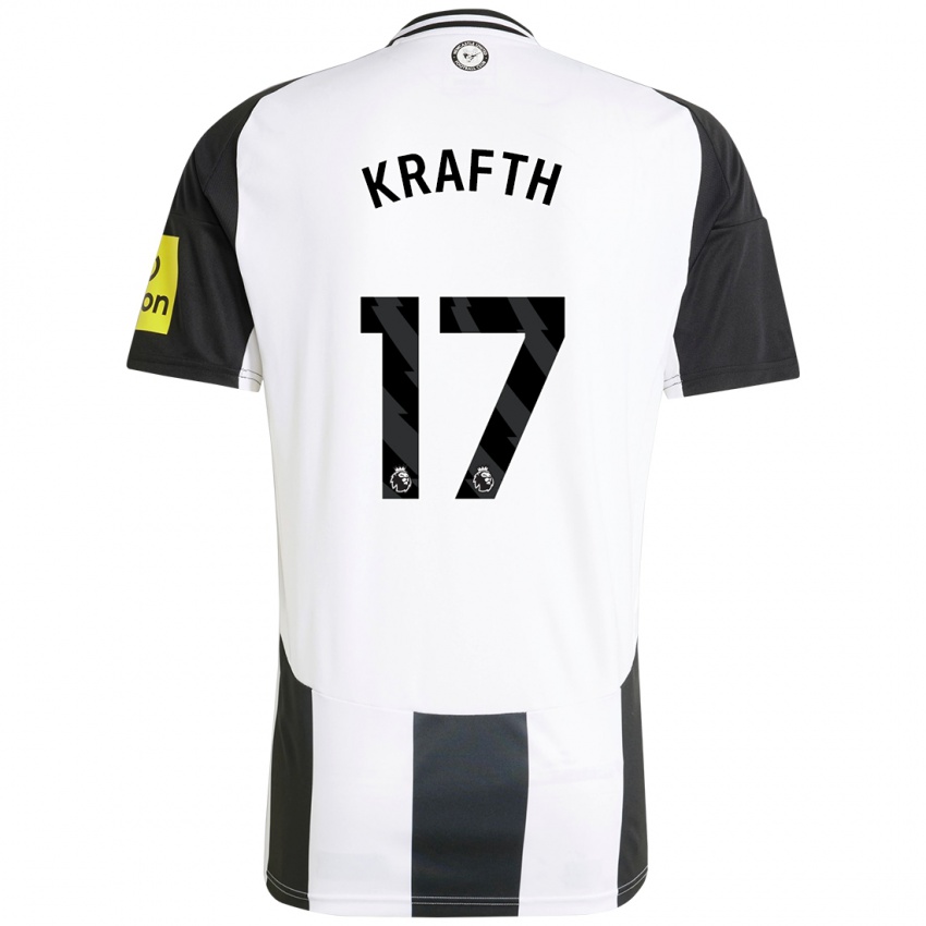 Férfi Emil Krafth #17 Fehér Fekete Hazai Jersey 2024/25 Mez Póló Ing