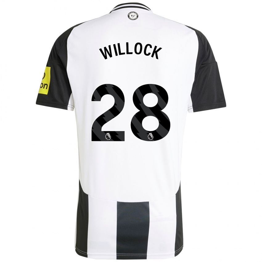 Férfi Joe Willock #28 Fehér Fekete Hazai Jersey 2024/25 Mez Póló Ing