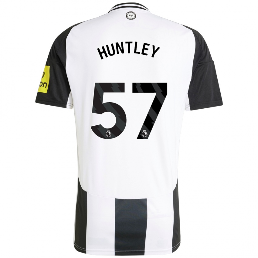 Férfi James Huntley #57 Fehér Fekete Hazai Jersey 2024/25 Mez Póló Ing