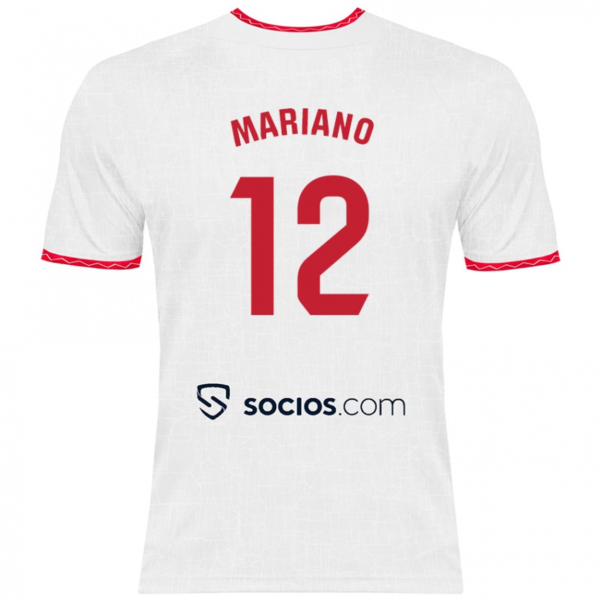 Férfi Mariano Diaz #12 Fehér Piros Hazai Jersey 2024/25 Mez Póló Ing