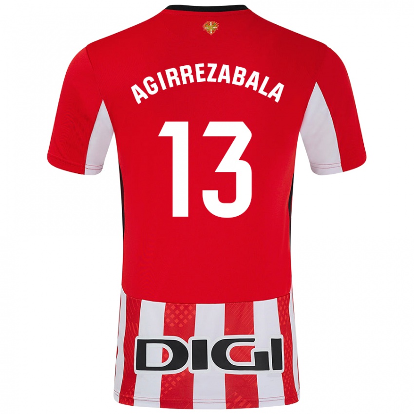 Férfi Julen Agirrezabala #13 Piros Fehér Hazai Jersey 2024/25 Mez Póló Ing