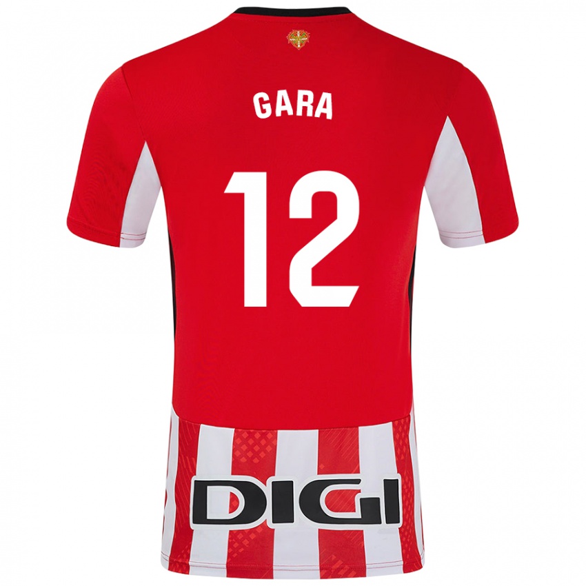 Férfi Gara #12 Piros Fehér Hazai Jersey 2024/25 Mez Póló Ing