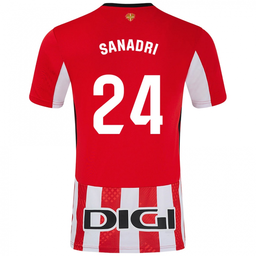 Férfi Sanadri #24 Piros Fehér Hazai Jersey 2024/25 Mez Póló Ing