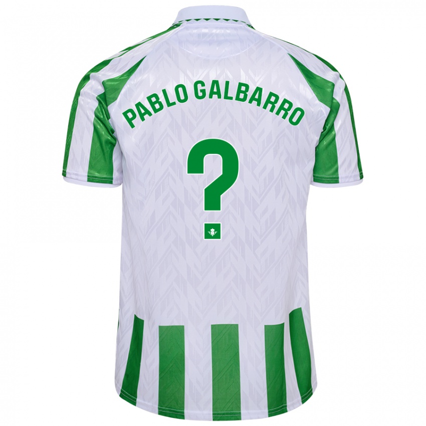 Férfi Juan Pablo Galbarro #0 Zöld Fehér Csíkok Hazai Jersey 2024/25 Mez Póló Ing