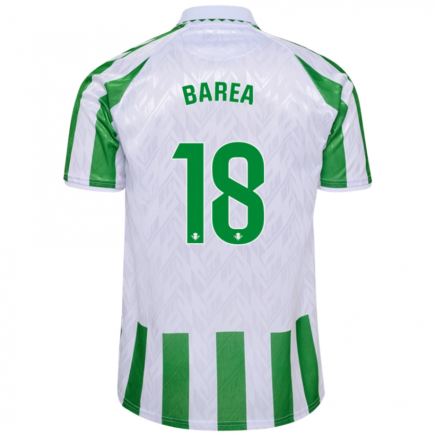 Férfi Ismael Barea #18 Zöld Fehér Csíkok Hazai Jersey 2024/25 Mez Póló Ing