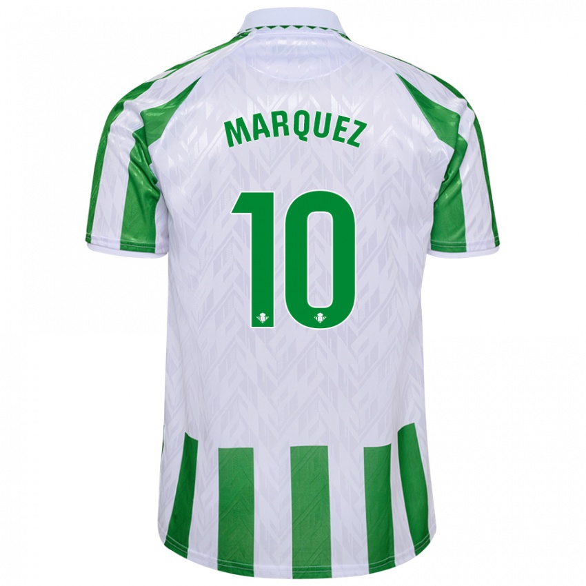 Férfi Rosa Márquez #10 Zöld Fehér Csíkok Hazai Jersey 2024/25 Mez Póló Ing