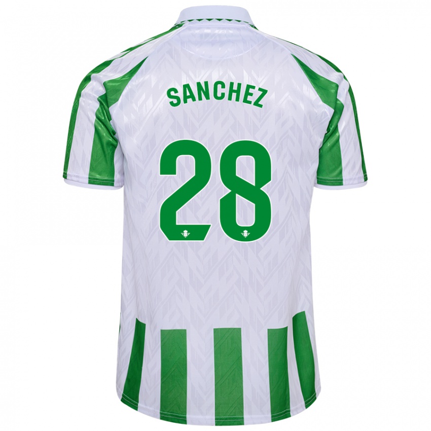 Férfi Marina Sánchez #28 Zöld Fehér Csíkok Hazai Jersey 2024/25 Mez Póló Ing