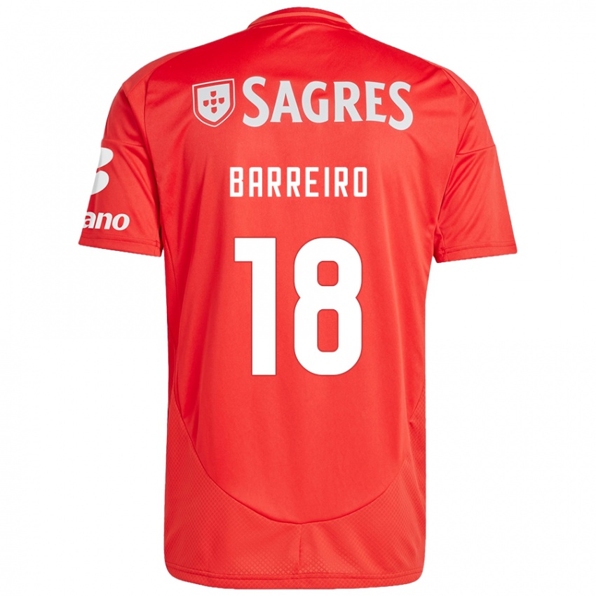 Férfi Leandro Barreiro #18 Piros Fehér Hazai Jersey 2024/25 Mez Póló Ing