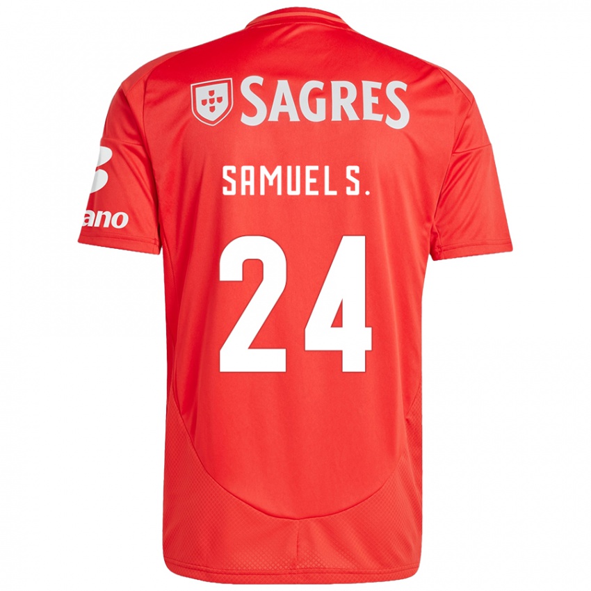 Férfi Samuel Soares #24 Piros Fehér Hazai Jersey 2024/25 Mez Póló Ing