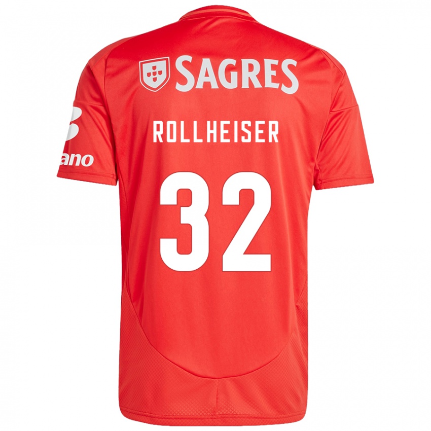 Férfi Benjamín Rollheiser #32 Piros Fehér Hazai Jersey 2024/25 Mez Póló Ing