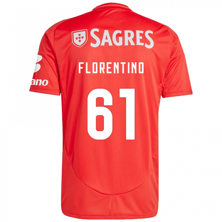 Férfi Florentino #61 Piros Fehér Hazai Jersey 2024/25 Mez Póló Ing