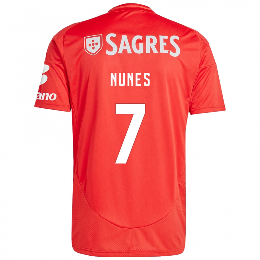 Férfi Bernardo Nunes #7 Piros Fehér Hazai Jersey 2024/25 Mez Póló Ing