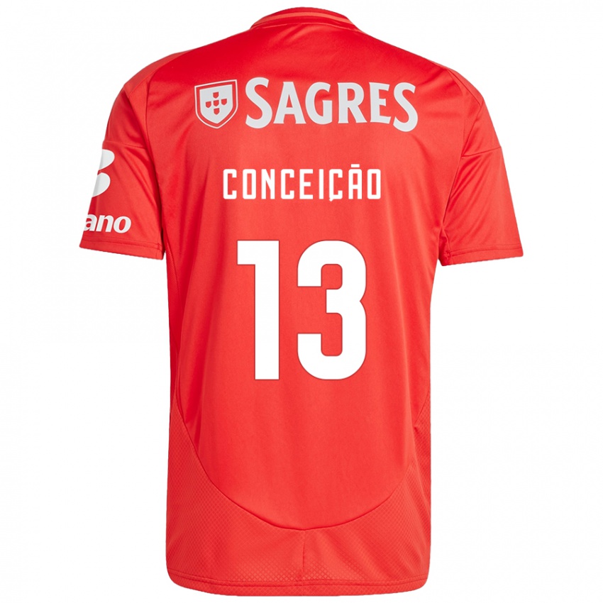 Férfi João Conceição #13 Piros Fehér Hazai Jersey 2024/25 Mez Póló Ing