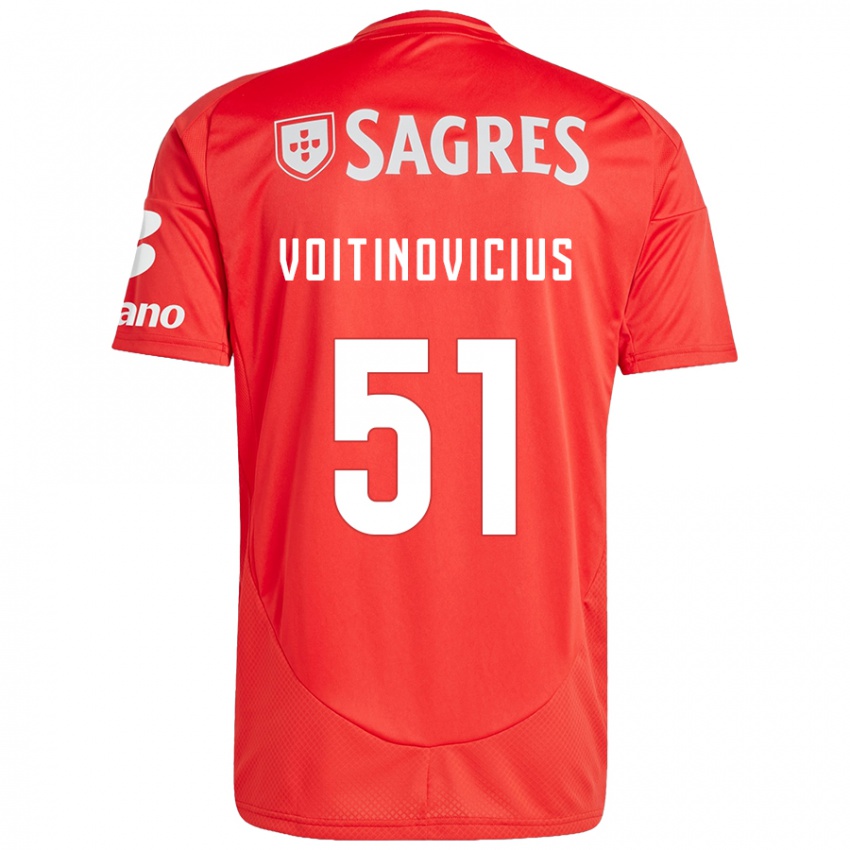 Férfi Arnas Voitinovicius #51 Piros Fehér Hazai Jersey 2024/25 Mez Póló Ing