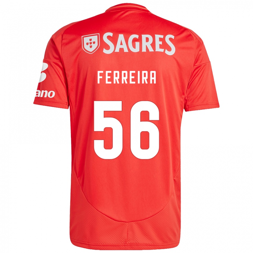 Férfi Martim Ferreira #56 Piros Fehér Hazai Jersey 2024/25 Mez Póló Ing