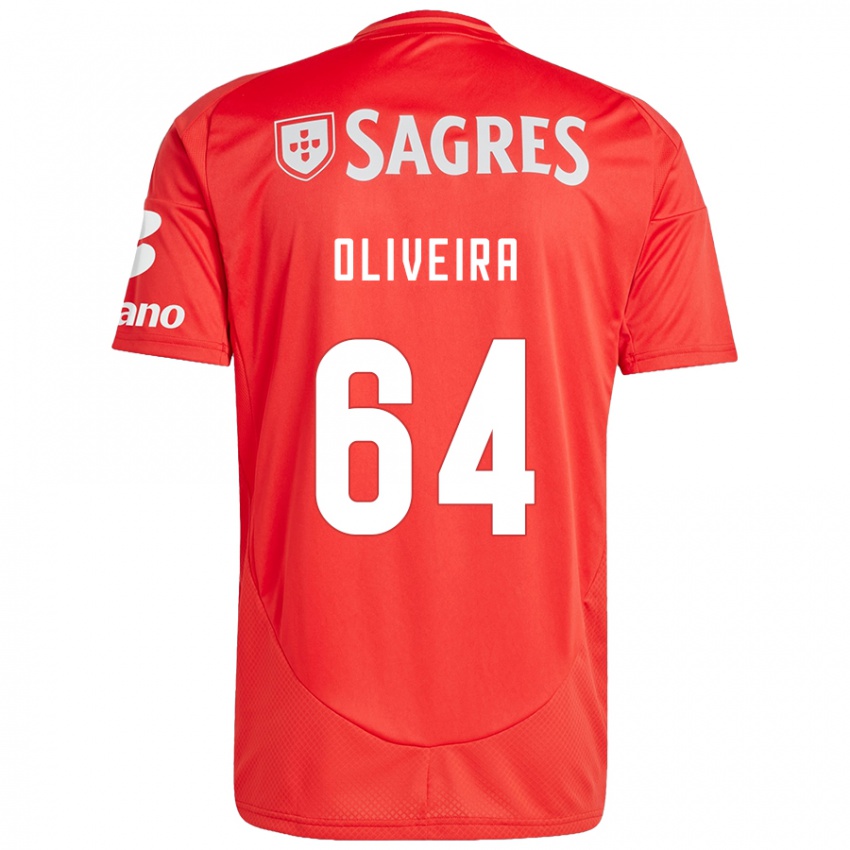 Férfi Gonçalo Oliveira #64 Piros Fehér Hazai Jersey 2024/25 Mez Póló Ing