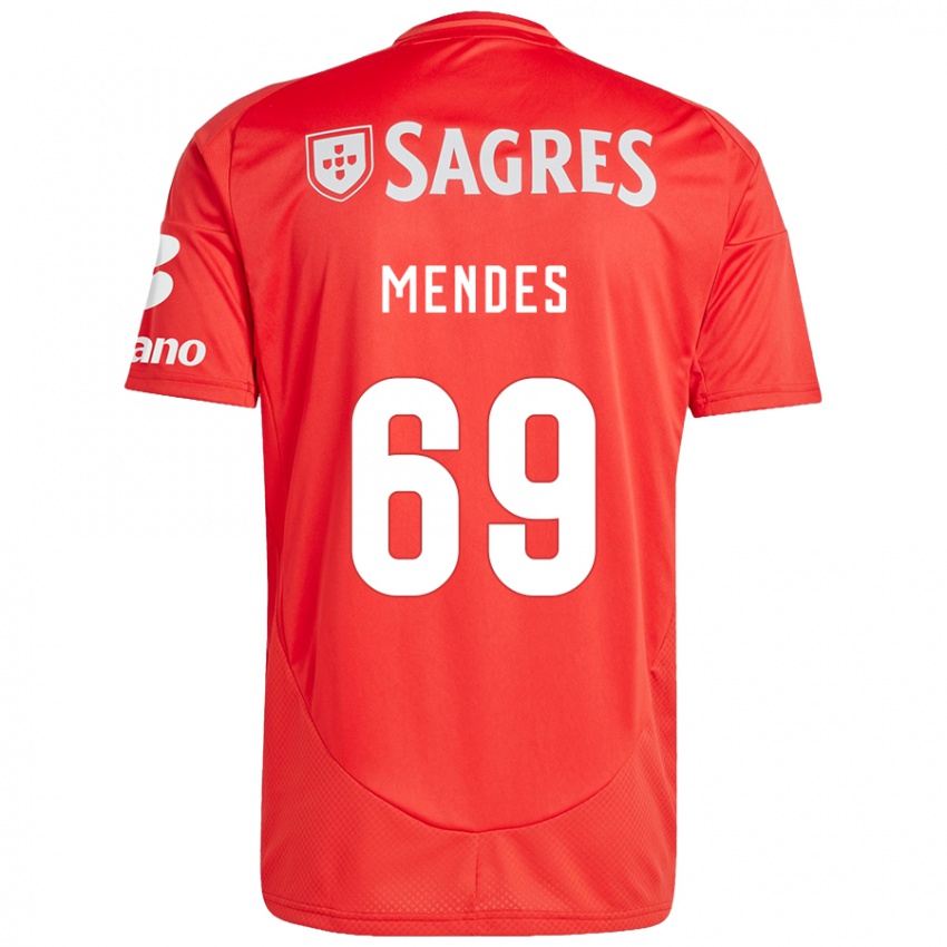 Férfi Vladimir Mendes #69 Piros Fehér Hazai Jersey 2024/25 Mez Póló Ing