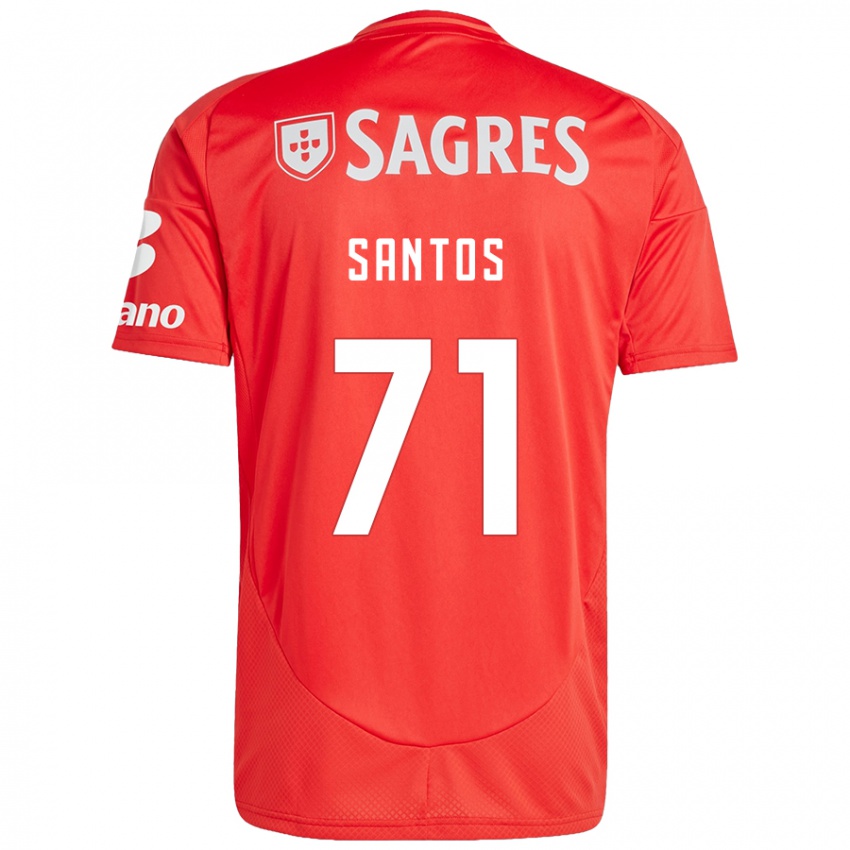 Férfi Leandro Santos #71 Piros Fehér Hazai Jersey 2024/25 Mez Póló Ing