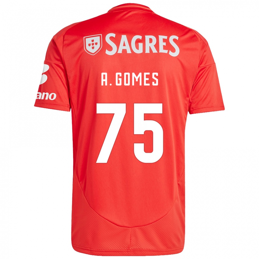 Férfi André Gomes #75 Piros Fehér Hazai Jersey 2024/25 Mez Póló Ing