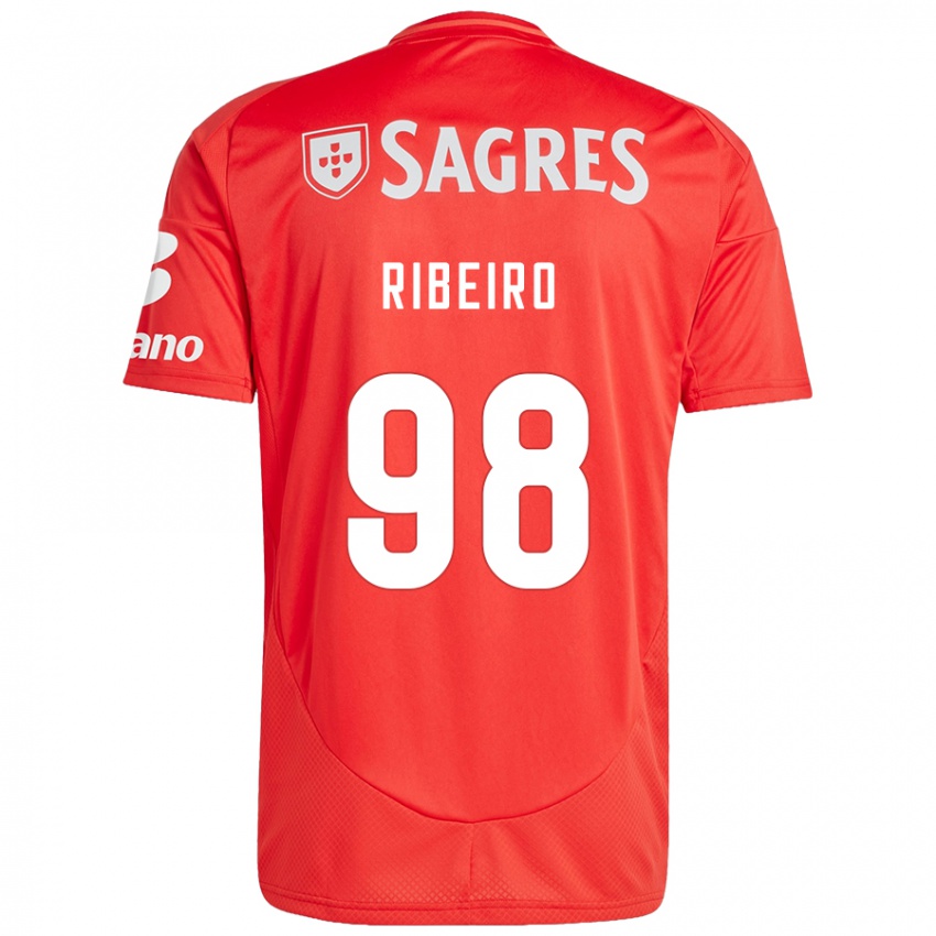 Férfi Ricardo Ribeiro #98 Piros Fehér Hazai Jersey 2024/25 Mez Póló Ing