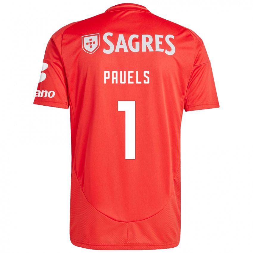 Férfi Lena Pauels #1 Piros Fehér Hazai Jersey 2024/25 Mez Póló Ing