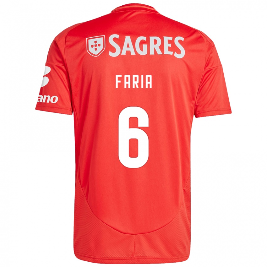 Férfi Andreia Faria #6 Piros Fehér Hazai Jersey 2024/25 Mez Póló Ing