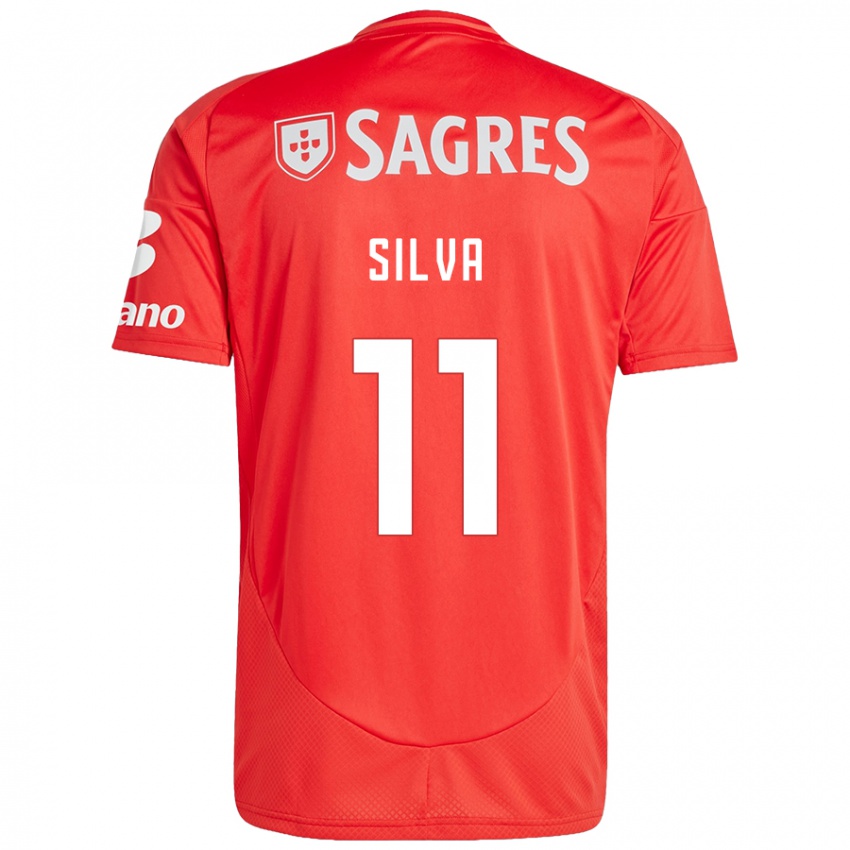 Férfi Jéssica Silva #11 Piros Fehér Hazai Jersey 2024/25 Mez Póló Ing